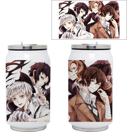 Anime Bungo Stray Dogs Thermoses Cups Dazai Osamu Nakahara Chuuya Cartoon Tumbler Thermos Cup Pattern Customized Vacuum Flasks
