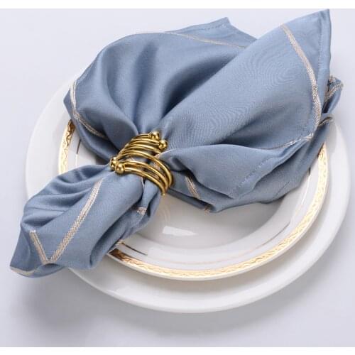 Western napkin mouth cloth meal buckle ring table cloth folding flower hotel restaurant high-end light luxury square towel