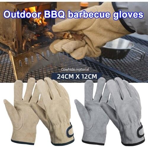 Thick Outdoor Barbecue Gloves Picnic Bbq Gloves Retardant Welding Gloves Safety Protective Gloves Camping Equipment BHD2