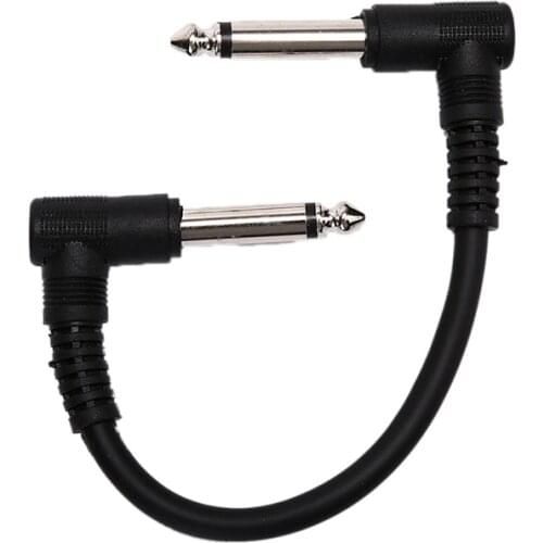 Universal Guitar Effect Pedal Instrument Patch Cable Right Angle Plug 15/20 CM Black Cable