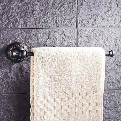 Antique brass bathroom towel bars, Copper black single hotel towel bars rack, Oil Rubbed Bronze wall hanging towel rack vintage