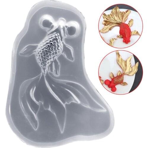 Mirror Crystal Epoxy Mould DIY Handmade Material Goldfish Silicone Mold Jewelry Pendant Liquid Molds Making