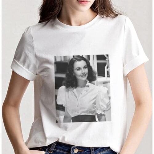 2020 Summer Harajuku Aesthetic White Tshirt Vivien Leigh Sexy Casual Print T-shirt Women Vintage Vogue Streetwear Female T Shirt