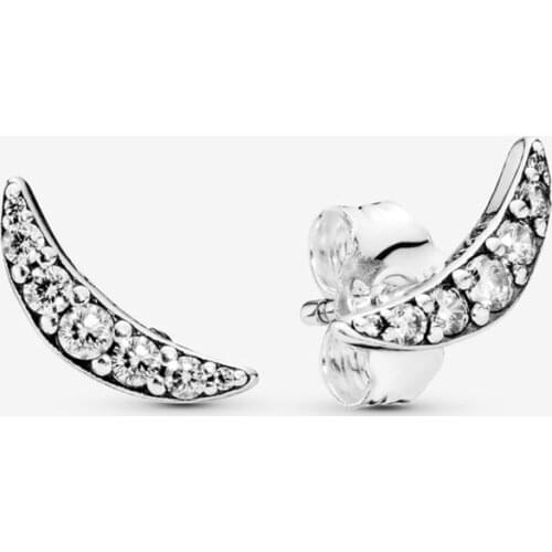 High Quality S925 Sterling Silver Crescent Shaped Earrings Are Suitable For Women To Wear Original Diy Jewelry