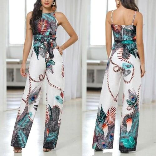 Women Floral Daisy Print Jump Suit Casual Boho Pocket Romper Long Playsuit Strap Button Jumpsuit Women Bodysuit Dropshipping