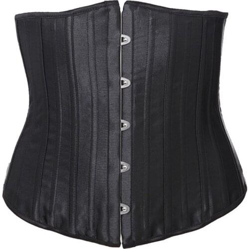 26 Steel Boned Corset Women Underbust Bustier Satin Gothic Gorset Plus Size Corselet Daily Outfit Korse Brocade Korsett Cincher