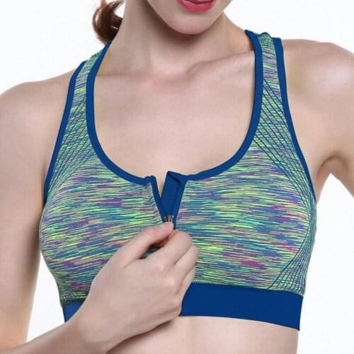 CKAHSBI Women Underwear Push Up Front Zipper Sports Bras Yoga Padded Fitness Tank Tops Cycling Workout Sport Summer Clothes 2021
