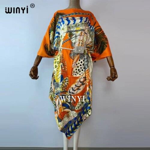 2020 Floor Length Batwing Over Size Colorblock Print Collar Elegant Knit long-sleeve Dress Womens Spring Fashion ClothingCaftan