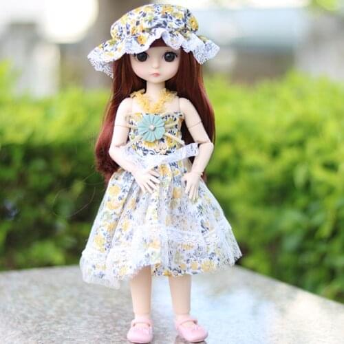 1/6 Flower Dress For Dolls Accessories BJD Doll Clothes Suit Cloth Casual Clothing Overalls Toys For Girls Accessories For Dolls