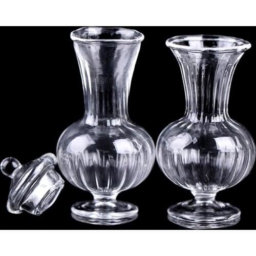 1Pcs 1:12 Dollhouse Miniature Vase Glass Candy Jar Simulation Candy Bottle Model Toy