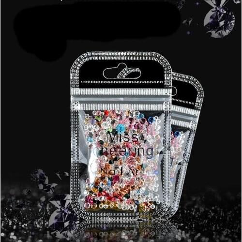 10g Fashion Women Nail Art Decoration Glass Rhinestone Shinny Mini Mixed DIY Nail Art Tips Manicure Tool Beauty Tool 1Pack