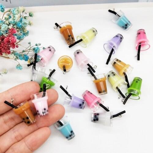 10pcs 3D Juice Bottle Charms Resin Earrings Pendant Accessories DIY Keychain Necklace Pendants Crafts Jewlery Making Findings