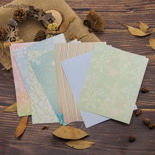 14Sheets/lot Vintage Winter Snowflower Art Background Decorative Paper For Card Making DIY Scrapbooking Paper Craft