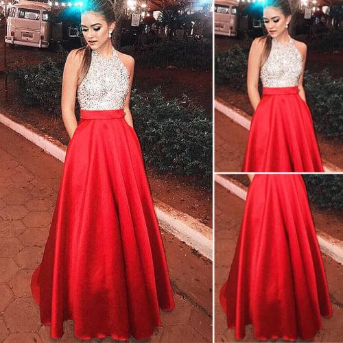 2019 Fashion Long Elegant Sequin Patchwork Formal Party Ball Gown Prom Bridesmaid Wedding Slim Dress