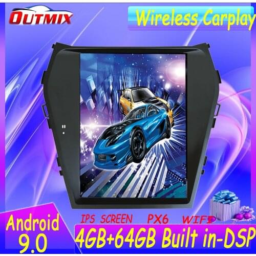 4G64G Tesla Screen Carplay For Hyundai Santa Fe ix45 2013-2018 Android 10 Player Auto Audio Stereo Radio Recorder