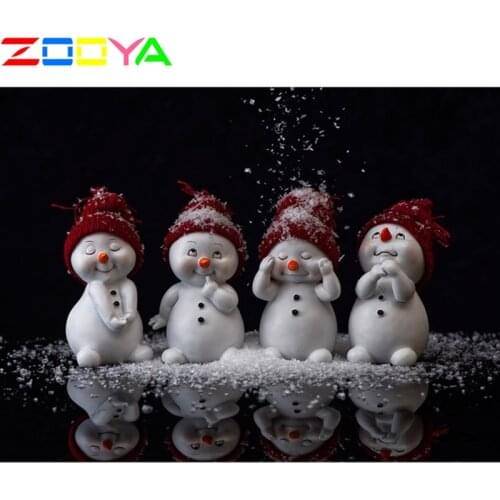 Zooya Diy Little Snowman Full Diamond Painting Mosaic Diamond Decoration Diy Diamond Landscape Tree 5D 3D Embroidery Sp287