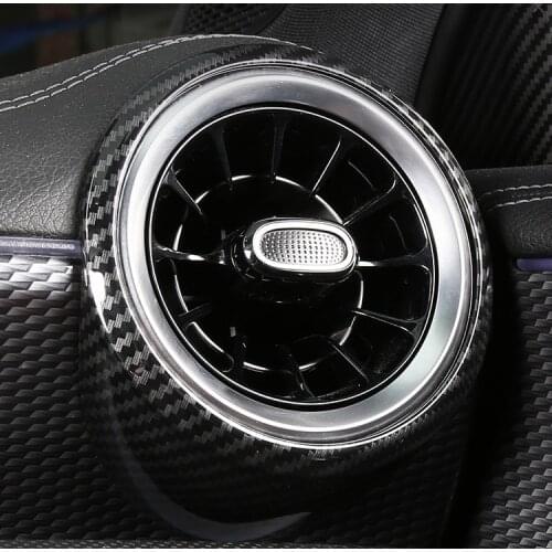 Car Sticker Dashboard Side Air conditioning Air Vent Outlet Ring Cover Trim Frame For Mercedes Benz A Class W177 A180 A200 2019