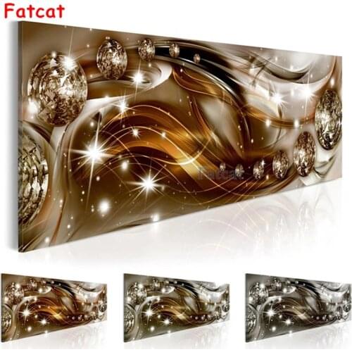 Large DIY Diamond Painting Golden Abstract Wall Art Picture Diamond Embroidery Rhinestone Square Round Full Drill Diamond PP079