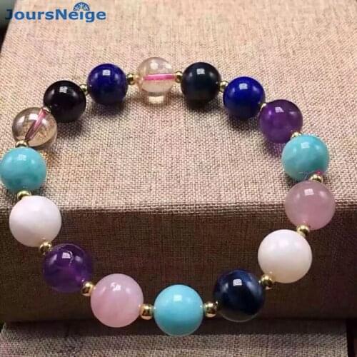 Wholesale Color Natural Crystal Bracelets Bead 10mm Help business Lucky for Men Women Korean Style Crystal Bracelet Jewelry