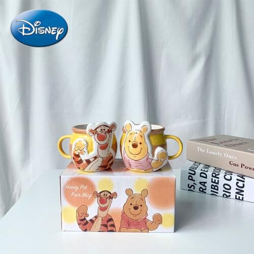 Disney Pooh Bear Cartoon Water Cup Couple Pair Cup Home Mug Cute Milk Coffee Cup