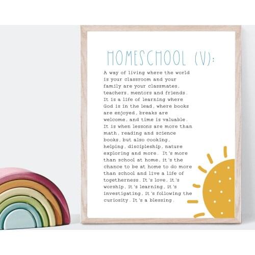 Kids Wall Art Room Decor Definition Print Educational Posters Bedroom Playhouse Homeschool Preschool Gift Classroom Decor