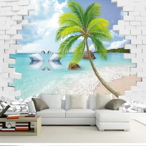 Photo wallpaper custom 3D seaview mural wallpaper sitting room Hotel restaurant sofa backdrop stereo wallpaper