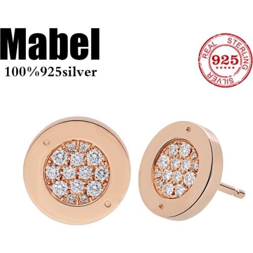 Hot sale high quality fit Original 925 sterling silver earrings for women with rose gold classic couple jewelry wedding gift
