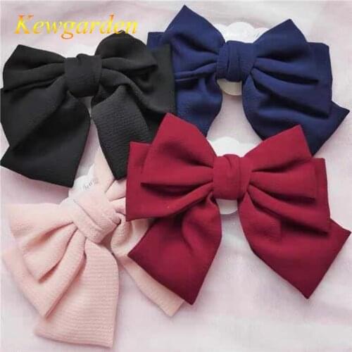 Kewgarden New super large bow hair clip in solid color top clip 3pcs