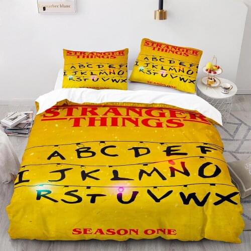 Stranger Things Bedding Set Single Twin Full Queen King Size Stranger Things Bed Set Childrens Kid Bedroom Duvetcover Sets 001