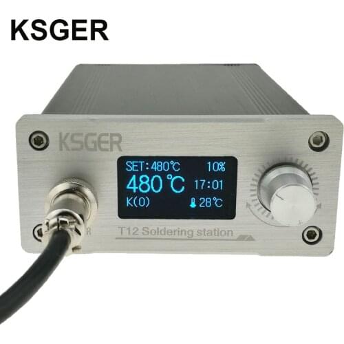 KSGER White Thick Panel STM32 OLED T12 Soldering Station Temperature Digital Controller For Hakko T12 Electric Soldering Iron