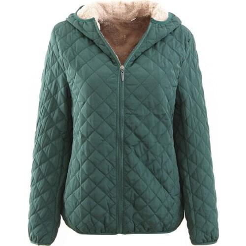 2020 New Short Parkas Basic Jackets Female Women Autumn Winter Plus Size Slim Lamb Cashmere Hooded Coats Cotton Jacket Outwear