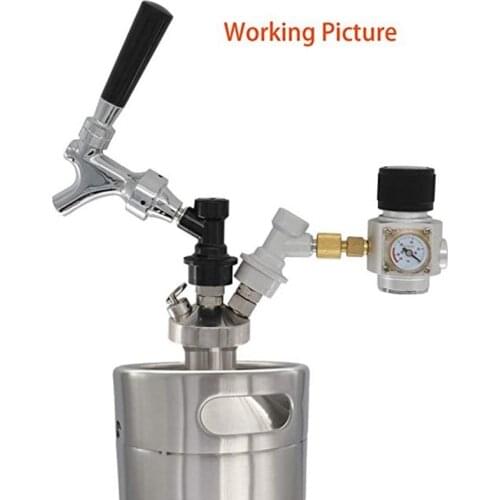 LBER Ball Lock Mini Keg Tap Dispenser for Mini Beer Keg Stainless Steel Dispenser Growler Homebrew Spear 3.6L/5L/10L Beer Tool