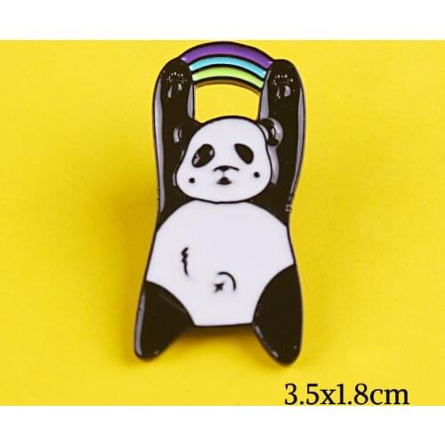 Cartoon Little Bear Animal brooche Rainbow Bear Metal Enamel Pins Women Couple Badge Lapel Shirt Denim Accessories Festival Gift