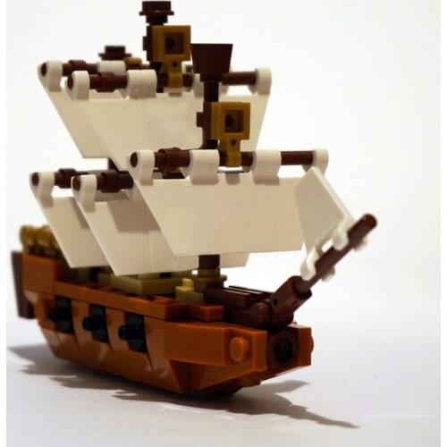 MOC DIY Creative Building Blocks Bottle Boat,Pirate Ship, Sail, Mast Christmas Gifts,educational Children Toys