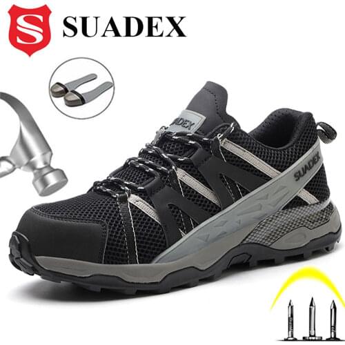 SUADEX Safety Shoes Men Work Sneakers Anti-Smashing Working Shoes Breathable Puncture Proof Outdoor Military Boots Man Eur 40-46