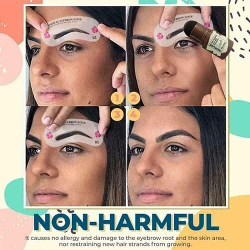 Eyebrow Stamp Shaping Kit Brow Stamp Shaping Kit Waterproof Makeup Tools Women Contouring Stick Makeup Eyebrow Shadow