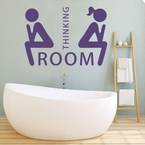Men And Woman Thinking Room Sticker Wall Art Vinyl Sticker Decal Waterproof Bathroom Decoration Removable A002721