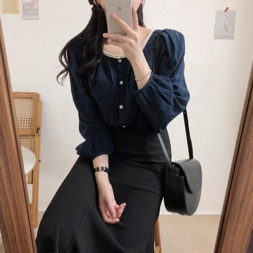 New Spring Vintage Cotton Shirt Female Oversize Womens Long Sleeve Girls Blouse Summer New Women Blouses Femme Blusas