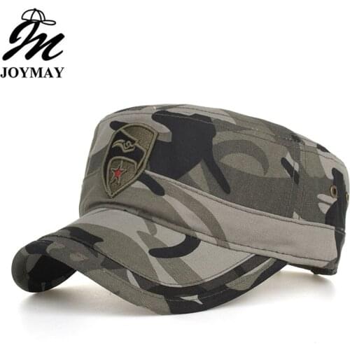 Joymay New Arrival Spring Unisex Adjustable flat cap Military Hats Fashion Leisure Casual Western Style Snapback HAT P022