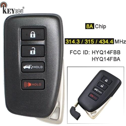 KEYECU 314.3 / 315 / 434.3MHz HYQ14FBA HYQ14FBB AG G Board Smart Remote Key Fob for Lexus RX350 RX450h NX300h NX200T LX570