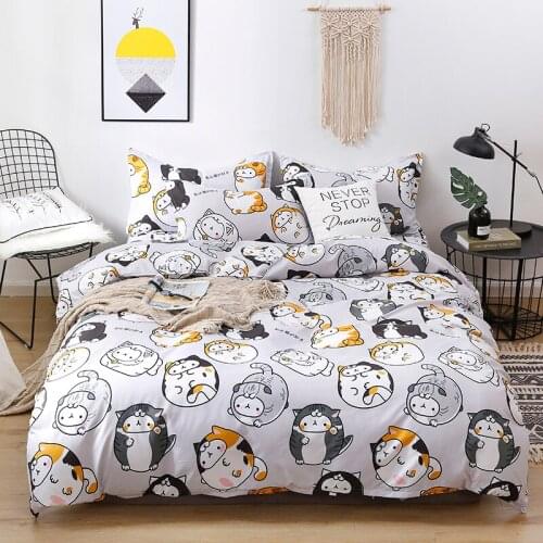Cartoon cat duvet cover pillowcase 3pcs 220x240,200x200,child quilt cover blanket cover 135x200 ,single double king size bedding