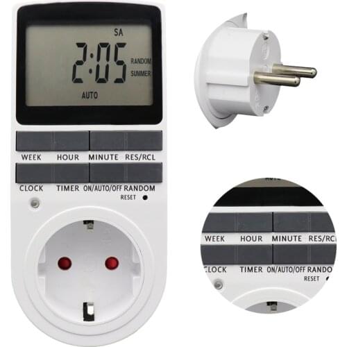 12/24 Hour EU Programmable week Timing Socket Electronic Digital Timer Switch US FR BR Plug Kitchen Timer