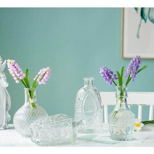 Nordic Transparent Glass vase Hydroponic House Flower vase Facility Flower arrangement Decoration Flowers Dry vase Desktop