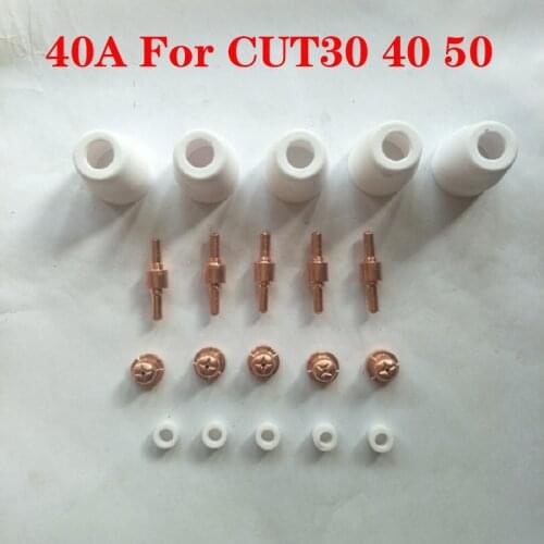 20pc PT31 LG40 Air Plasma Cutter Cutting Consumable For CUT30 40 50 Consumables Cooper Short Tips and Electrodes