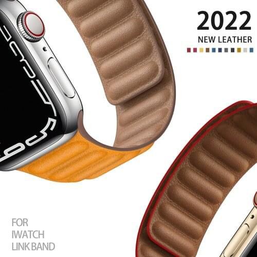 1:1 New Leather Link Loop Watch Band for Apple Watch 40mm 42mm 44mm 38mm Watchband for Iwatch Series 5 6 4 3 Strap SE Bracelet