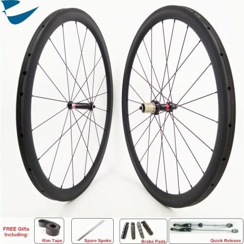 FIC 25mm wide u shape 700c road bicycle wheel with novatec 511-522 hub 38mm 50mm 60mm 88mm tubular clincher chinese carbon wheel