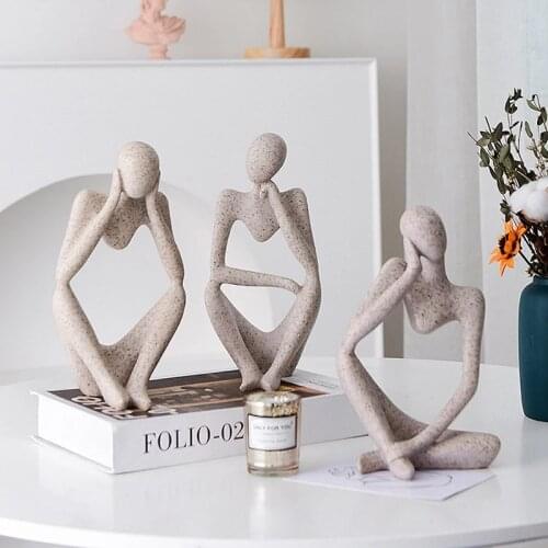 Nordic Creative Home Furnishings Living Room Decorations Thinkers Abstract Figures Sandstone Decoration Porch Furnishings