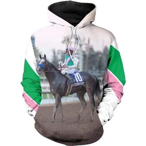 PLstar Cosmos animal Champion medal horse racing 3d hoodies/Sweatshirt Winter autumn long selvee ARROGATE MIKE-9
