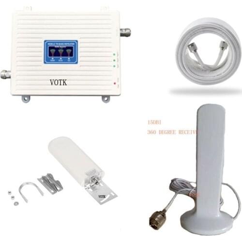 TRi Band GSM 90018002100MHZ Celluar Signal Booster 4G LTE Mobile Repeater Cell Phone Amplifier with 25DB Outdoor Antenna