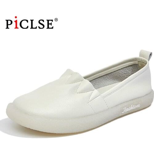 Genuine Leather Women Casual Flat Shoes Spring Autumn Flat Loafers Women Shoes Soft Driving shoes Moccasins Ladies Shoes Mujer